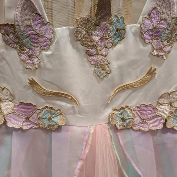 NWT - Just Couture Unicorn Ruffle Tulle Dress Size 5 - Picture 2 of 6